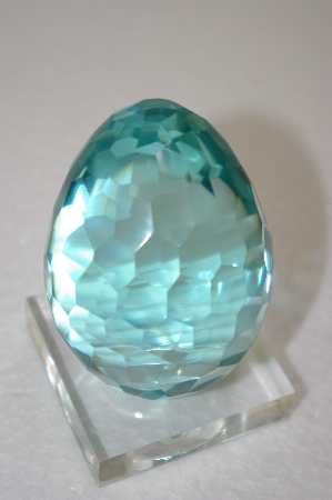 +MBA #11-322  Beautiful Sea Green Glass Hand Made Egg