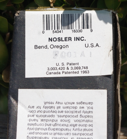 MBA #5624-1361   "1990's Nosler (50) Partition Bullets 30 Cal. (.308)-165 Grain