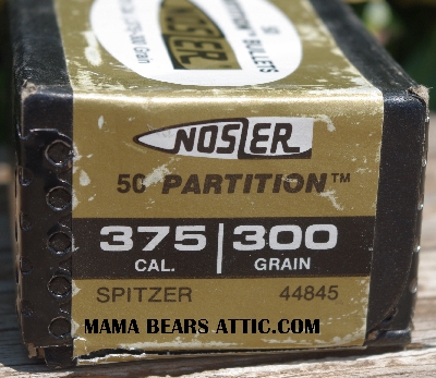 MBA #5624-1373  " #44845 1990's Nosler 50 Partition Bullets 375 Cal. (.375)-300 Grain"