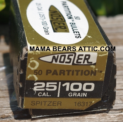 MBA #5624-1381  " #16317 1990's Nosler 50 Partition Bullets 25 Cal. (257)-100 Grain"
