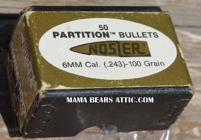 MBA #5624-1390   " #35642 1990's Nosler 50 Partition Bullets 6MM Cal. (.243)-100 Grain"