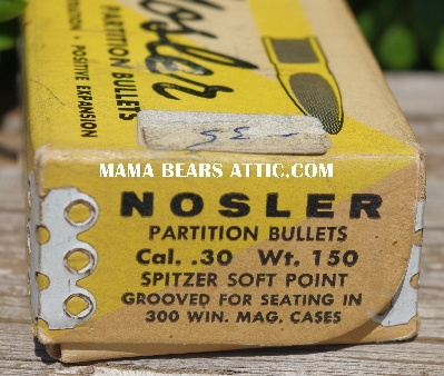 MBA #5624-1412   "Vintage 50 Nosler Partition Bullets Cal. 30 Wt. 150 Spitzer Soft Point Grooved For Seating in 300 Win. Mag Cases"