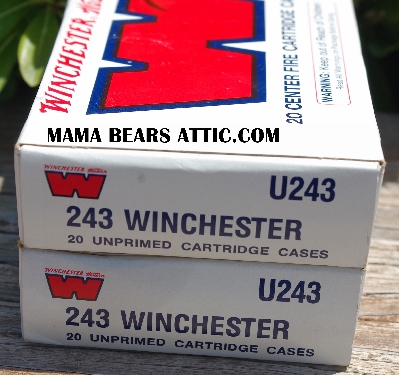 MBA #5625-1570   "1990's  Set Of  2 Boxes Of  243 Winchester 20 Un-Primed Cartridge Cases #U243"