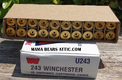 MBA #5625-1570   "1990's  Set Of  2 Boxes Of  243 Winchester 20 Un-Primed Cartridge Cases #U243"