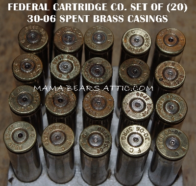 MBA #5625A-1587  "1990's Set Of (20) Federal Cartridge Co. Brass 30-06 Spent Shell Casings"