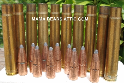 MBA #5626B-1908  "1990's Set Of (10) Brass W-W Super 375 H&H Mag Spent Shell Casings & 10 Copper Jacket Bullet Tips"