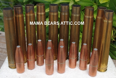 MBA #5626B-1916  "1990's Set Of (10) W-W Super H&H Mag Brass Spent Shell Casings & (10) Copper Jacket Swift Bullet Tips"