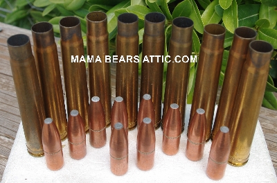 MBA #5626B-1916  "1990's Set Of (10) W-W Super H&H Mag Brass Spent Shell Casings & (10) Copper Jacket Swift Bullet Tips"