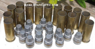 MBA #5626B-1921  "1987 & 1990's  Set Of (15) Brass W-W Super 44 Rem Mag Spent Shell Casings & (15) 44 Cal Bullet Tips"