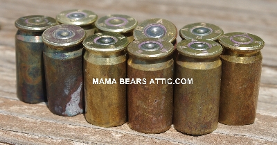 MBA #5627B-2151  "Vintage 1963 Remington Arms Set Of (10) .45 Cal Brass Spent Shell Casings"