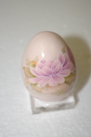 +MBA #11-209   1990's Pale Pink Hand Painted Porcelaine Egg