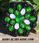 MBA #5628B-2492   "Crackle Glass Green & Black"