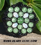 MBA #5628B-2575  "Crackle Glass Green & Black"