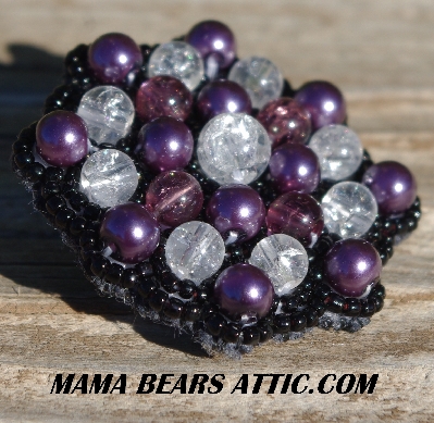 MBA #5628B-2582  "Crackle Glass Purple & Black"