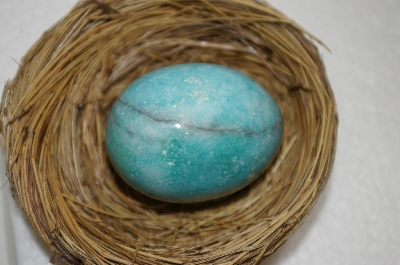 +MBA #11-387   1980's Blue Enhanced Marble Egg