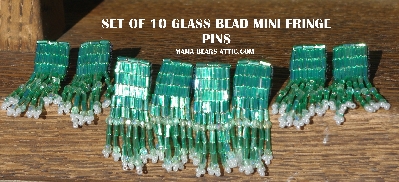 MBA #5631B-3458  "Set Of 10 Glass Bead Mini Fringe Pins"
