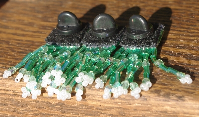 MBA #5631B-3458  "Set Of 10 Glass Bead Mini Fringe Pins"