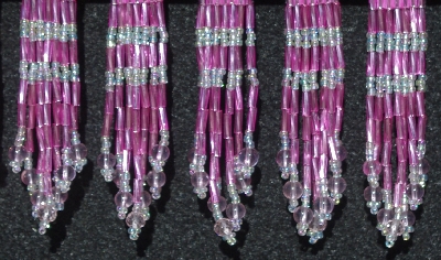 MBA #5631B-3438-  "Pink & Clear Set Of 6 Glass Bead Fringe Pins""