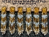 MBA #5631B-3430  "Gold & Amber Set Of 6 Glass Bead Fringe Pins"