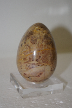 +MBA #11-051   1980's Beautiful Earthtoned Hand Cut & Polished Gemstone Egg