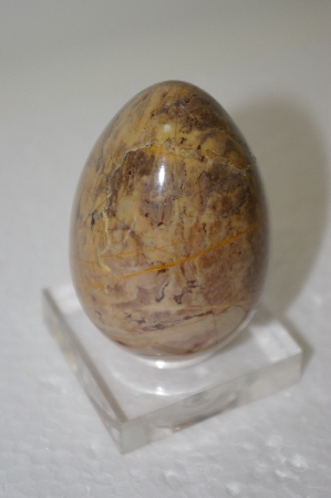 +MBA #11-051   1980's Beautiful Earthtoned Hand Cut & Polished Gemstone Egg