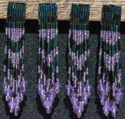 MBA #5631B-3350  "Metallic Iris & Lavender Set Of 6 Glass Bead Fring Pins"