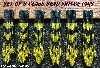MBA #5631B-3295 "Metallic Iris & Yellow Set Of 6 Glass Bead Fringe Pins"