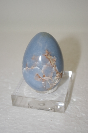 +MBA #11-168  Blue Hand Cut & Polished Gemstone Egg