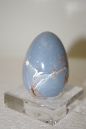 +MBA #11-168  Blue Hand Cut & Polished Gemstone Egg