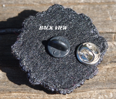 MBA #5632A-3561  "Purple & Clear Glass Bead Set Of 5 Mini Brooch Pins"