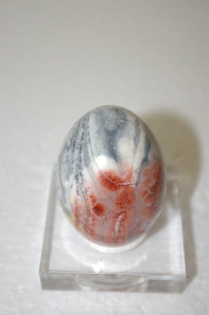 +MBA #11-188  Rusty Red & Grey Hand Cut & Polished Gemstone Egg
