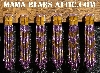 MBA #5633A-1403  "Purple & Gold Set Of 6 Glass Bead Fringe Pins"