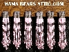 MBA #5633A-1446  "Pink & Silver Set Of 6 Glass Bead Fringe Pins"