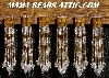 MBA #5633A-1452  "Silver & Gold Set Of 6 Glass Bead Fringe Pins"