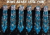 MBA #5633A-3633  "Aqua Blue & Silver Ser Of 6 Glass Bead Fringe Pins"