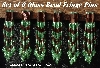 MBA #5633B-3685  "Metallic Copper & Green Set Of 6 Glass Bead Fringe Pins"