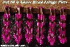MBA #5633B-3711  "Metallic Hot Pink & Copper Set Of 6 Glass Bead Fringe Pins"