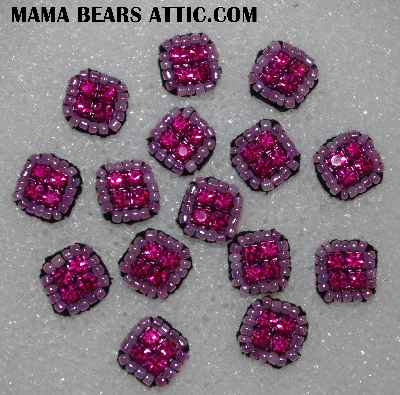 MBA #5656A-4827  "Pearl Pink & Hot Pink" Set Of 15 Pins