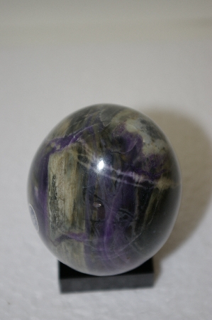+MBA #11-089  Beautiful Purple, Grey & White Hand Cut & Polished Gemstone Egg