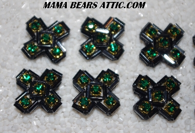 MBA #5656B-5146  "Metallic Grey & Emerald Green" Set Of 10