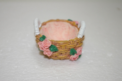 +MBA #11-403  Set Of Two Pink Rose Basket Egg Holders