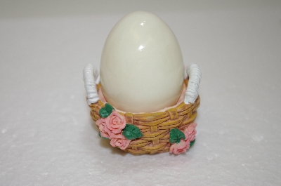 +MBA #11-403  Set Of Two Pink Rose Basket Egg Holders