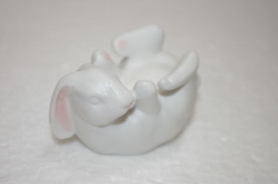 +MBA #11-366A  1984 Set Of 2 Bone China Hand Painted Bunny Egg Holders