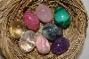 Set Of 8 Tiny Hand Cut & Polished Gemstone Eggs