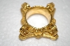 " SOLD" MBA #12-195  "Gold Plated Square Fancy Egg Holder