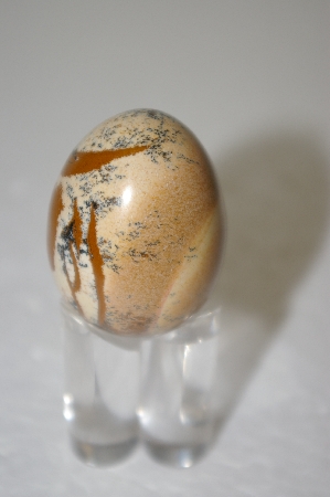+MBA #12-222  Brown & Tan Hand Cut & Polished Gemstone Egg