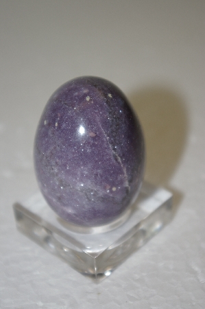 +MBA #12-077  Hand Cut & Polished Lavender Gemstone Egg