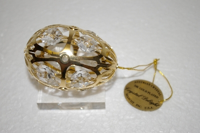 +MBA #12-167  24k Gold Plated Crystal Egg Ornament