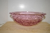 +MBA #13-09    "Medium Sized Pink Floral & Hobnail Embossed Serving Bowl