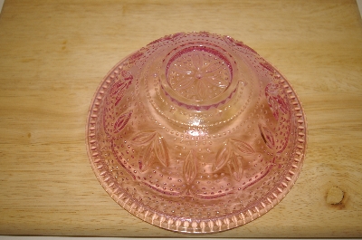 +MBA #13-014   "Small Pink Floral & Hobnail Embossed Serving Bowl